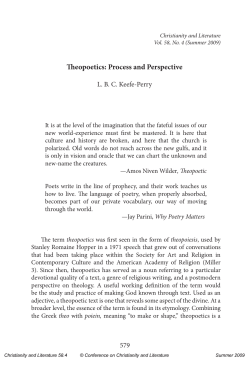Theopoetics: Process and Perspective