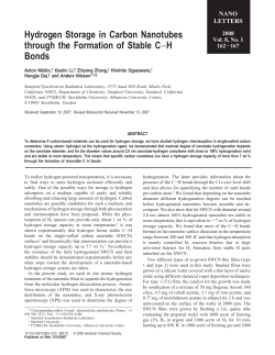 Hydrogen Storage in Carbon Nanotubes through
