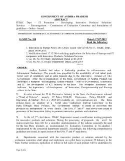 Formulation of guidelines on Developing Innovative