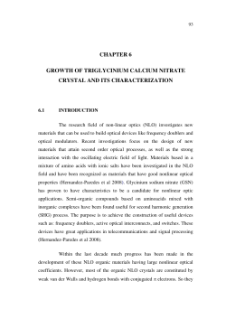 CHAPTER 6 GROWTH OF TRIGLYCINIUM CALCIUM NITRATE