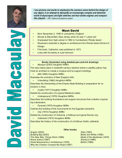 Meet David Macaulay - Kristine Robenolt MLIS
