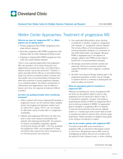 Mellen Center Approaches: Treatment of progressive MS