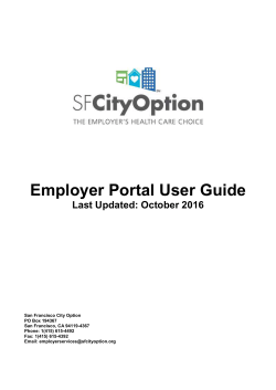 Employer Portal User Guide 20161012