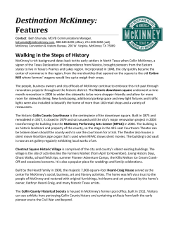 Destination McKinney: Features