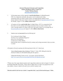 AP Senior Literature and Composition