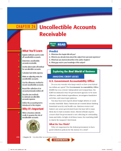 CHAPTER 24 Uncollectible Accounts Receivable
