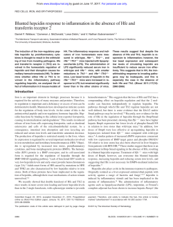 Blunted hepcidin response to inflammation in the