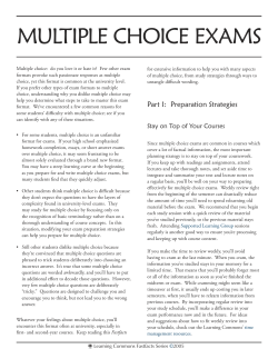 Tips for Multiple Choice Exams