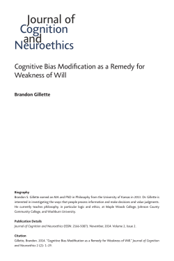 Cognitive Bias Modification as a Remedy for Weakness of Will