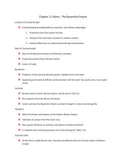 Chapter 11 Notes: The Byzantine Empire