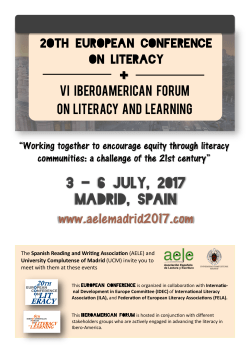+ 3 - 6 July, 2017 Madrid, Spain www.aelemadrid2017.com