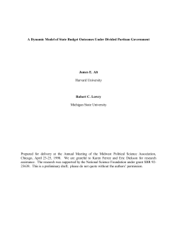 A Dynamic Model of State Budget Outcomes Under Divided Partisan
