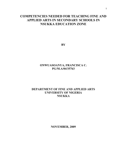 COMPETENCIES NEEDED FOR TEACHING FINE AND APPLIED