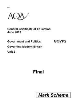 A-level Government and Politics Mark scheme Unit 02