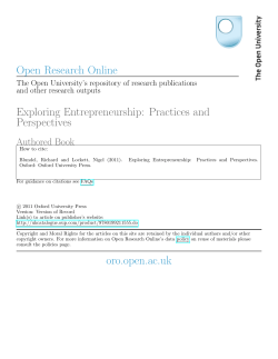 Open Research Online Exploring Entrepreneurship: Practices and