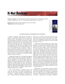 Beyond the Chestnuts: The Marshall Court as Institution - H-Net