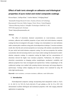 Effect of bath ionic strength on adhesion and tribological properties