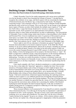 Declining Europe: A Reply to Alessandro Testa