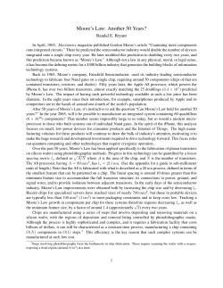 Moore`s Law: Another 50 Years?