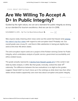 Are We Willing To Accept A D+ In Public Integrity?