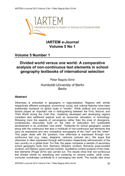 IARTEM e-Journal Volume 5 No 1 Volume 5 Number 1 Divided