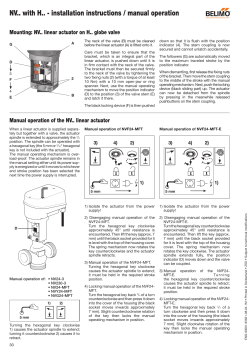 NV.. with H.. - installation instructions / manual operation