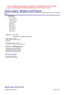 Team Leaders, Members and Projects