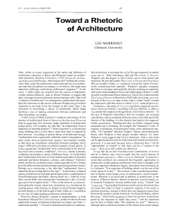 Toward a Rhetoric Architecture