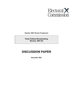 Public consultation on party political broadcasting arrangements