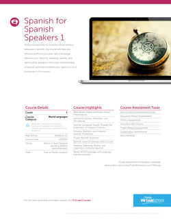 Spanish for Spanish Speakers 1