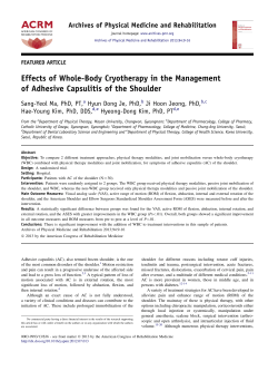 Effects of Whole-Body Cryotherapy in the