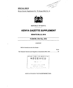 kenya gazette supplement