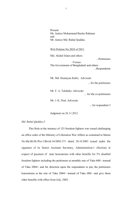 Writ Petition 2024/2011 - Supreme Court of Bangladesh