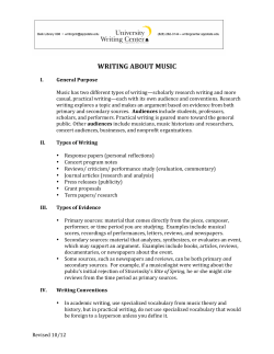 WRITING ABOUT MUSIC