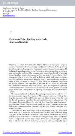 Presidential Saber Rattling in the Early American - Beck-Shop