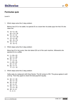 Formulas quiz
