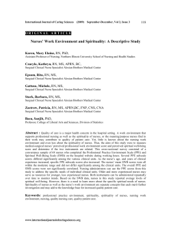 Nurses` Work Environment and Spirituality: A Descriptive Study
