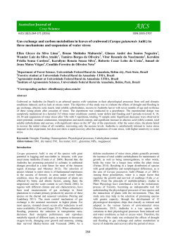 Gas exchange and carbon metabolism in leaves of crabwood