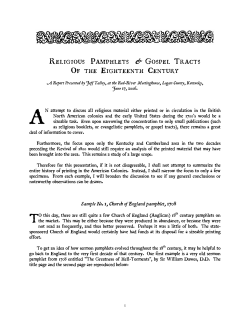 Jeffrey Talley`s Presentation on Pamphlets given at Red River`s