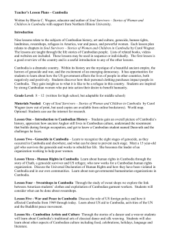Camb Lesson Plans - Friendship with Cambodia