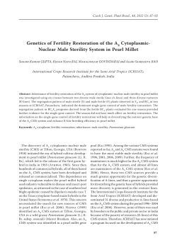 Genetics of Fertility Restoration of the A4 Cytoplasmic