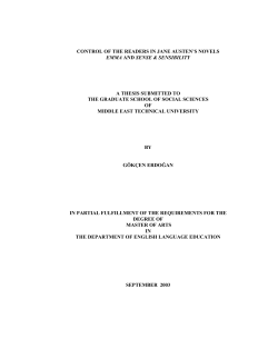 control of the readers in jane austen`s novels