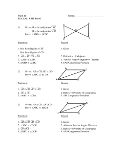 Day 3 - Triangle Proofs SSS SAS HL Answers