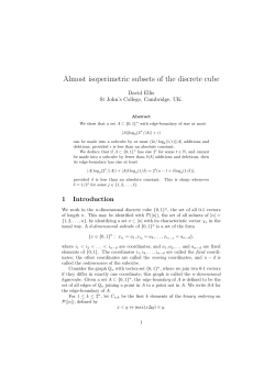 Almost isoperimetric subsets of the discrete cube