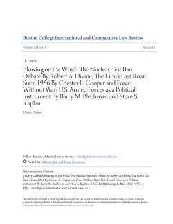 Blowing on the Wind: The Nuclear Test Ban Debate