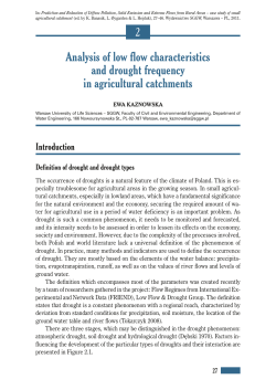 Analysis of low flow characteristics and drought frequency in