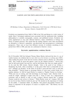 DARWIN AND THE POPULARIZATION OF EVOLUTION 309