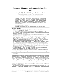 Low repetition rate high energy 1.5 &mu;m fiber laser - Laser