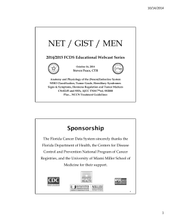 NET / GIST / MEN - Florida Cancer Data System