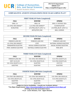 COMPARATIVE ANCIENT CIVILIZATIONS FOUR YEAR SAMPLE